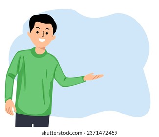 
portrait of cheerful handsome businessman showing gesture advertising new product - Powered by Shutterstock