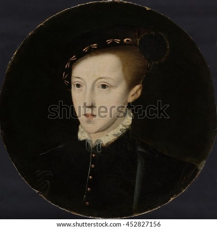 Portrait of Edward VI (1537-1553), King of England, by Anonymous artist, c. 1550, European painting, oil on panel. Edward, the only legitimate son of Henry VIII, was crowned at the age of ten on Febr Stock photo © 