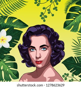 Portrait Elizabeth Taylor  Illustration