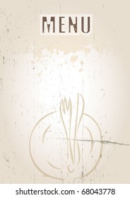 A Portrait Format Image Of A Menu Cover Or Menu Board With Text Spelling Spelling Menu Set On A Grunge Styled Background. Ideal Use For A Restaurant, Cafe Or Bistro.