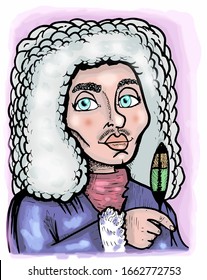 Portrait Of French Writer Molière.