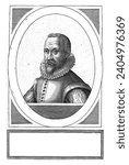Portrait of Gellius Hillema, Hendrick Hondius (I), 1608 Bust to the left of Gellius Hillema, in an oval frame, on which is an inscription with his name and title in Latin.