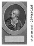 Portrait of Georges Jacques Danton, Lambertus Antonius Claessens, c. 1792 - c. 1808, vintage engraved.