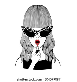 Black Girl Wearing Sunglasses Stock Illustrations Images