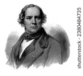 Portrait of Jan Willem Pieneman, Johann Wilhelm Kaiser (I), after Nicolaas Pieneman, 1846 Portrait bust to the left of the visual artist Jan Willem Pieneman.