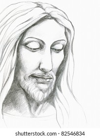 Portrait Jesus Christpicture Have Created Pencil Stock Illustration ...