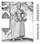 Portrait of Kenau Simonsdr. Hasselaer, 1573, Matthias von Kinkelbach Quad, 1573 Portrait of Kenau Simonsdatter Hasselaer, standing woman full length.