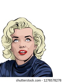 Portrait Marilyn Monroe Illustration