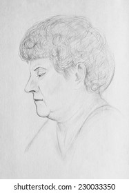 Portrait Mother Pencil Drawing Stock Illustration 230033350 | Shutterstock