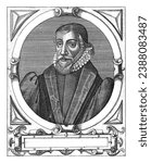 Portrait of Richard Stock, Theodor de Bry, after Jean Jacques Boissard, c. 1597 - c. 1599 Portrait of the English theologian Richard Stock.