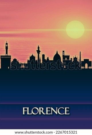 Portrait Skyline of Florence, capital of Tuscany region of Italy, home to many masterpieces of Renaissance art and architecture