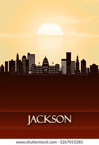 Portrait Skyline of Jackson, the capital city of Mississippi