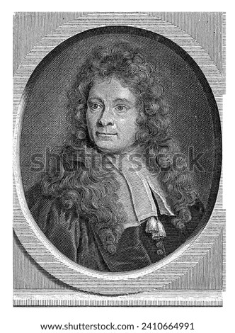 Portrait of Steven Blankaart, Gilliam van der Gouwen, after David van der Plas, 1670 - c. 1740 Portrait in oval frame of Steven Blankaart, a Dutch physician, physicist and entomologist. Imagine de stoc © 
