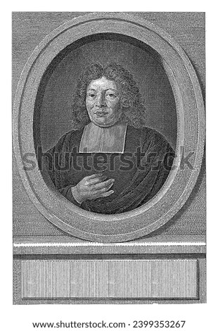 Portrait of Willem van Brakel, Robbert Muys, after H. Car, 1766 Bust of Willem van Brakel, pastor in Rotterdam, slightly to the left in oval. Foto stock © 