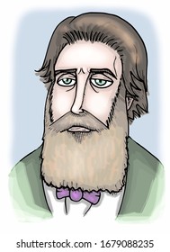 Portrait Of Writer Herman Melville.