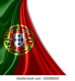 Portugal Flag And White Background