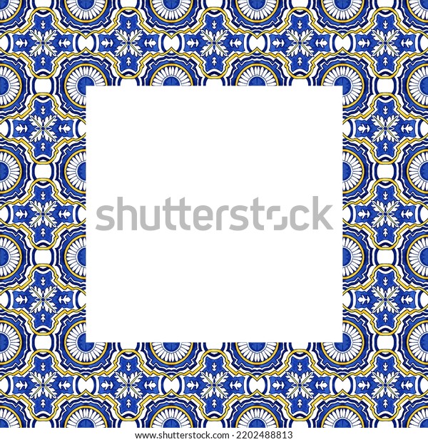 Portuguese Azulejos Tile Frame Traditional Portuguese Stock ...