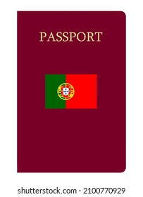 Portuguese passport illustration, flat style