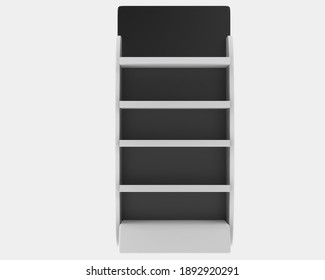 POS display isolated on grey background. 3d rendering - illustration