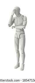 Posed Figure Facepalm 3D Illustration On White Background