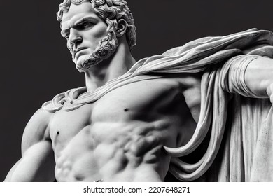 Poseidon Alabaster Statue Monument Digital Art, Concept Art, 3D Render