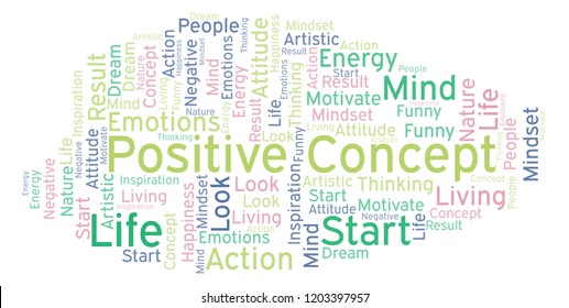 Positive Concept Word Cloud Made Text Stock Illustration 1203397957 ...