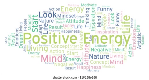 Positive Energy Word Cloud, Made With Text Only.