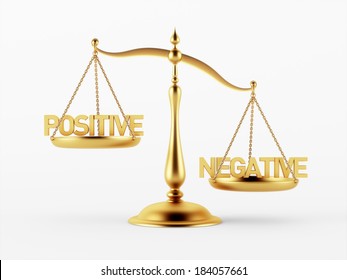 Positive And Negative Justice Scale Concept Isolated On White Background