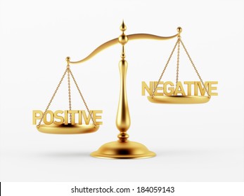 Positive And Negative Justice Scale Concept Isolated On White Background