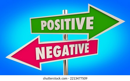 Positive Negative Signs Good Bad Choice Direction 3d IIllustration