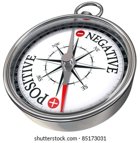 Positive Negative Words On Compass Conceptual Image