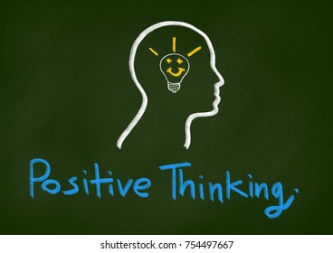 Positive Thinking Concept Chalk Drawing On Stock Illustration 754497667