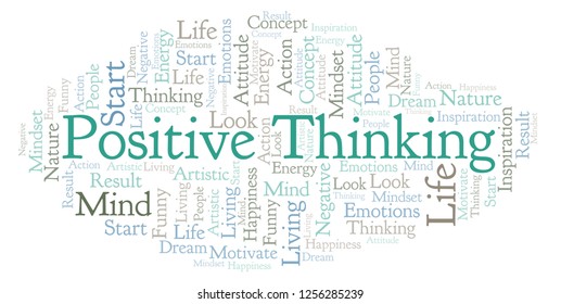 Positive Thinking Word Cloud Made Text Stock Illustration 1256285239 ...