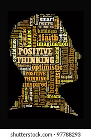 Positive Thinking In Word Collage