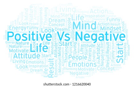 Positive Vs Negative Word Cloud Made Stock Illustration 1216620040 ...