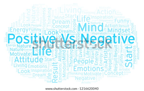 Positive Vs Negative Word Cloud Made Stock Illustration 1216620040 ...