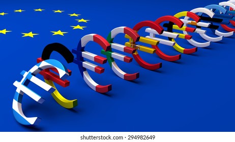 Possible Scenario Caused By The Greece Versus Euro Issue. Will The Eurozone Stand Or Will The Euro Currency Fall One By One In Each Country?
Illustration Rendered With 7680x4320 Pixels Resolution.