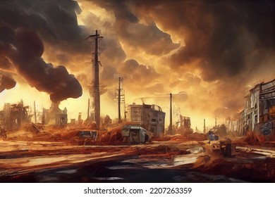 Post Apocalyptic World After The Destruction Of Everything 