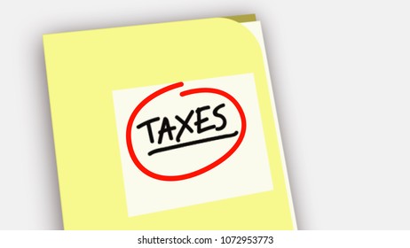 Post it note Taxes