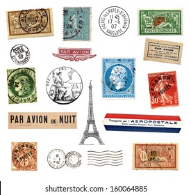 Postage stamps and labels from France