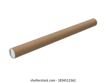 Postal Tube 3D Illustration On White Background