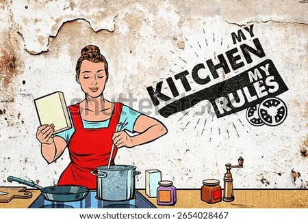 Poster caffe my kitchen my rules Wall decor vintage