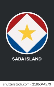 Poster With The Flag Of Saba Island