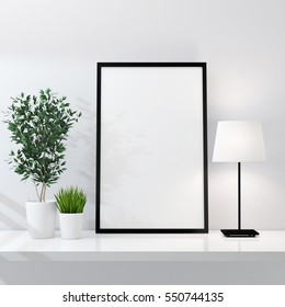 Poster Frame Mockup 3d Rendering