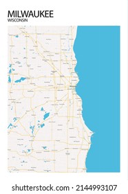 1,080 Milwaukee map Images, Stock Photos & Vectors | Shutterstock