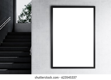 Poster Mockup In A Industrial Interior. 3d Render