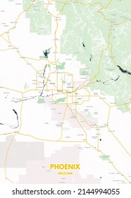 Poster Phoenix Arizona Maproad Map 260nw 2144994055 