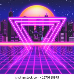 Retro Style 80s Disco Design Neon Stock Illustration 351809459