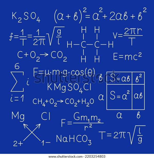 Poster Scientific Formulas Equations Stock Illustration 2203254803 Shutterstock