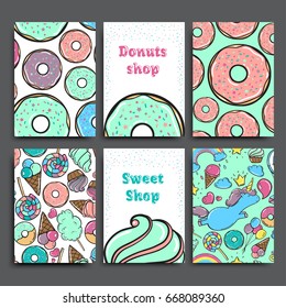 Seamless Pattern Candy Donuts Sweet Icecream Stock Vector (Royalty Free ...